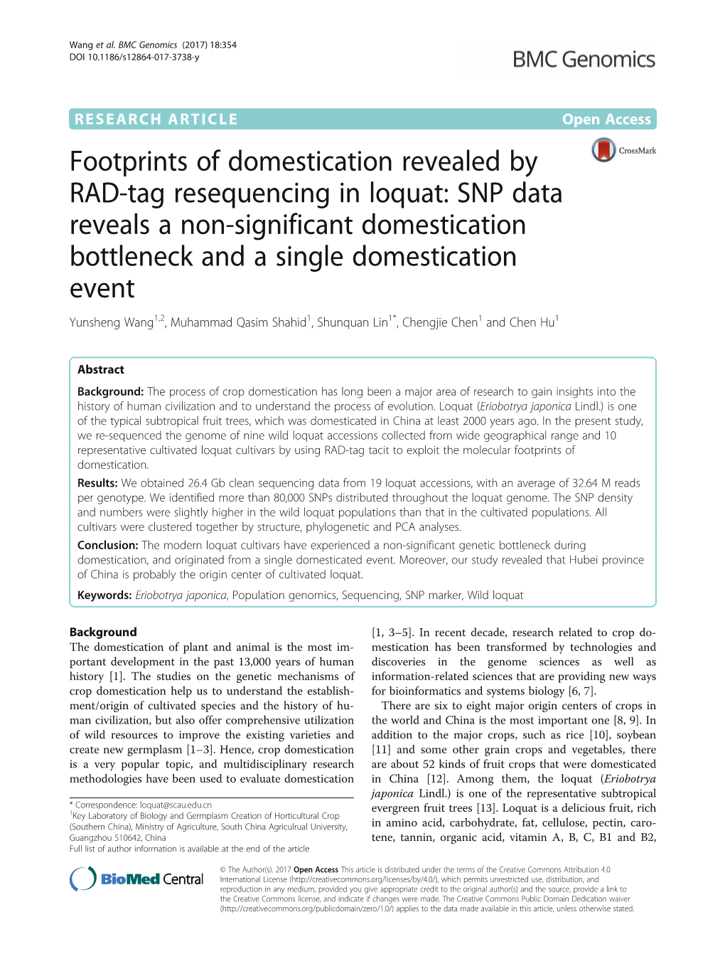 SNP Data Reveals a Non-Significant Domestication Bottlen