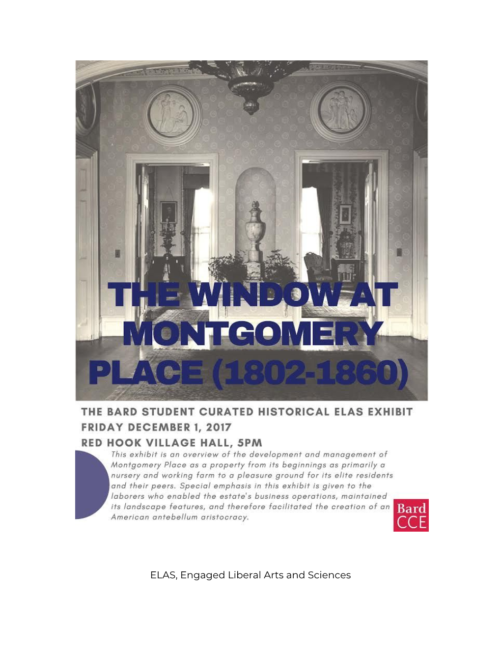 ELAS, Engaged Liberal Arts and Sciences Montgomery Place (MP) Antebellum Timeline