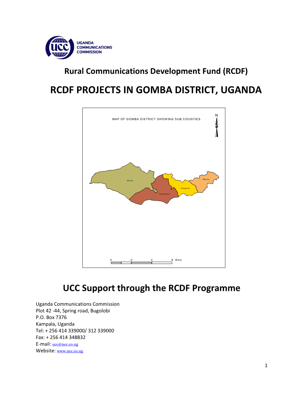 Rcdf Projects in Gomba District, Uganda