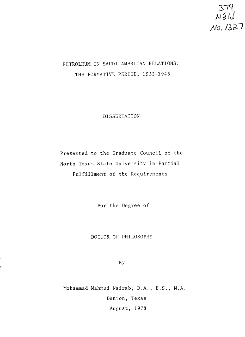 3,-79 Petroleum in Saudi-American Relations