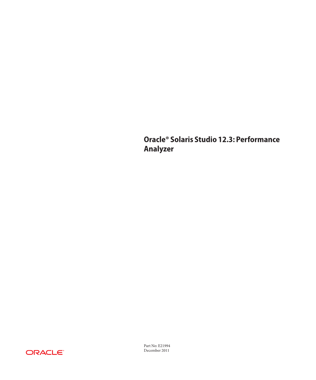Oracle Solaris Studio 12.3 Performance Analyzer