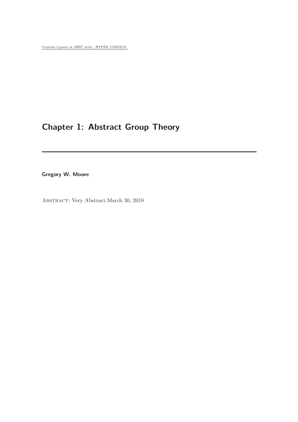 Abstract Group Theory