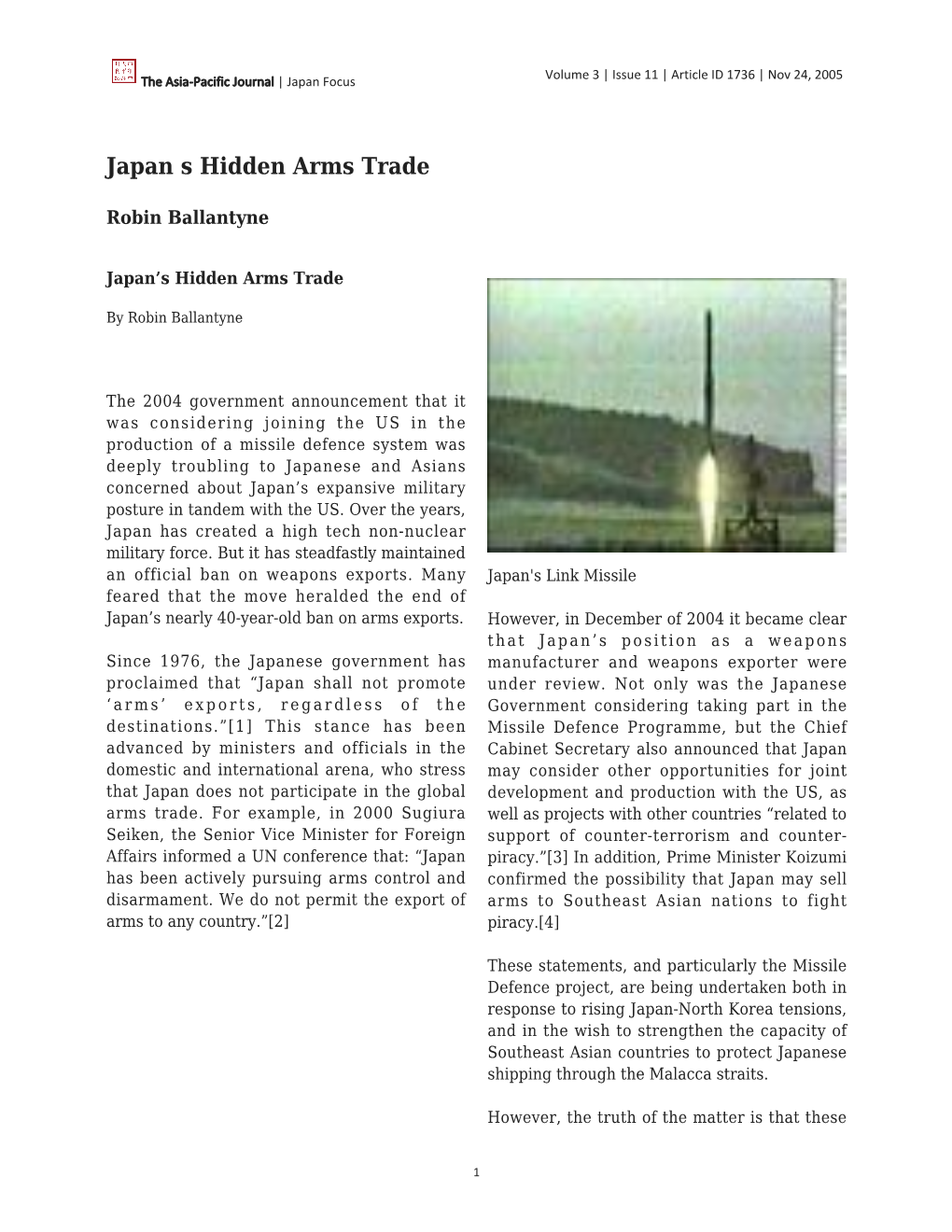 Japan S Hidden Arms Trade