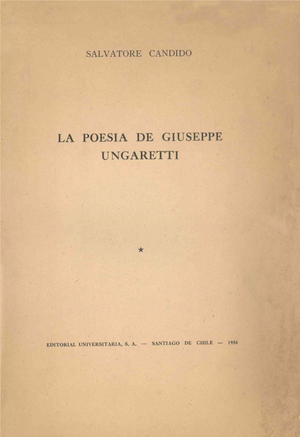 La Poesia De Giuseppe Ungaretti