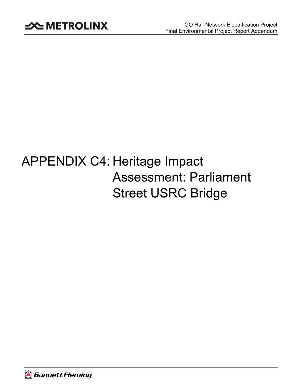 Heritage Impact Assessment: Parliament Street USRC Bridge