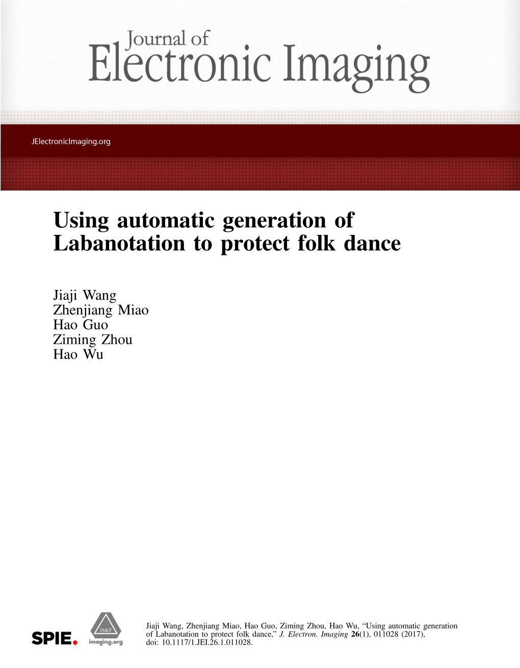 Using Automatic Generation of Labanotation to Protect Folk Dance