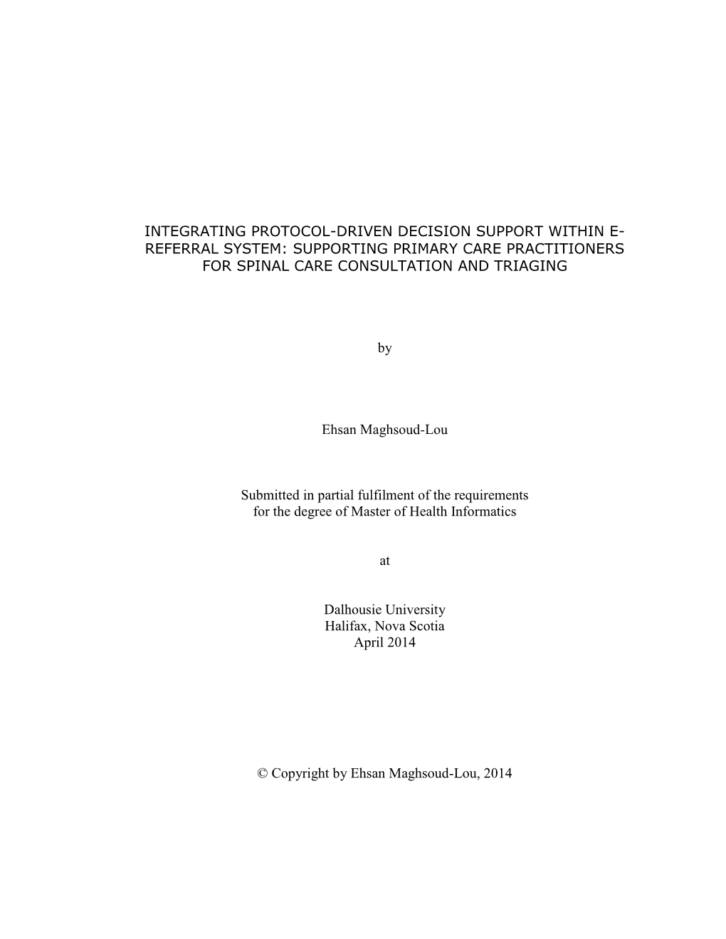 Referral System: Supporting Primary Care Practitioners for Spinal Care Consultation and Triaging