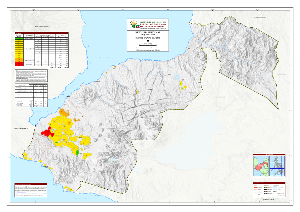 Rice Suitability Map Province of Lanao Del Norte