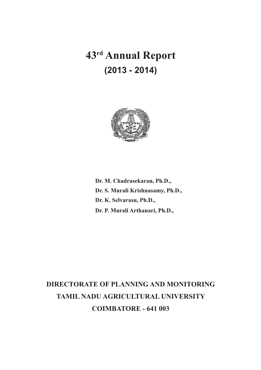 43Rd Annual Report