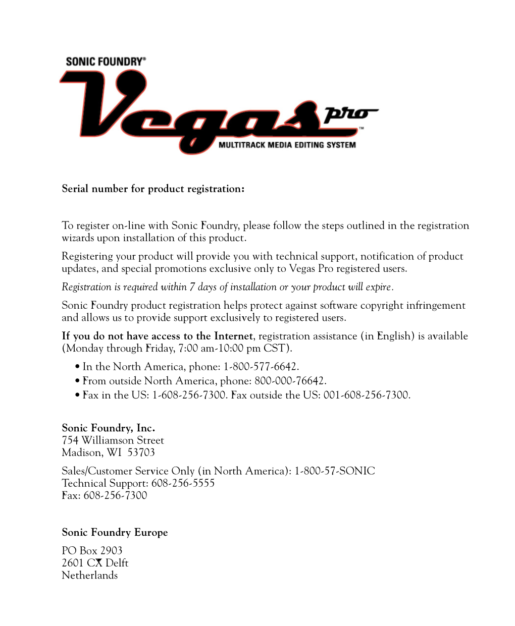 Vegas Pro User Manual