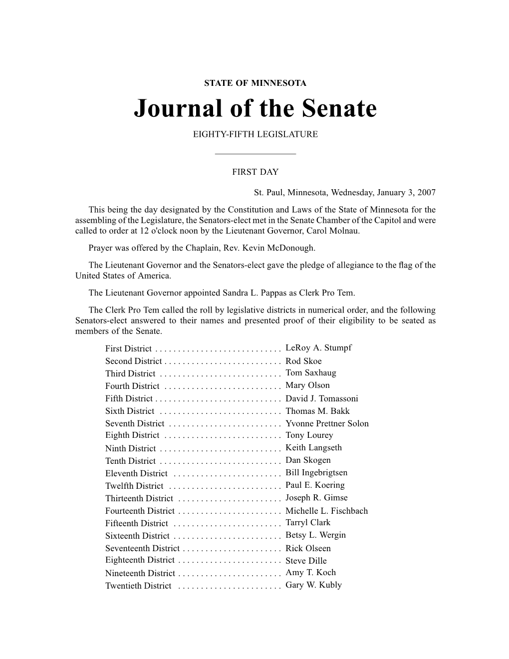 Journal of the Senate EIGHTY-FIFTH LEGISLATURE