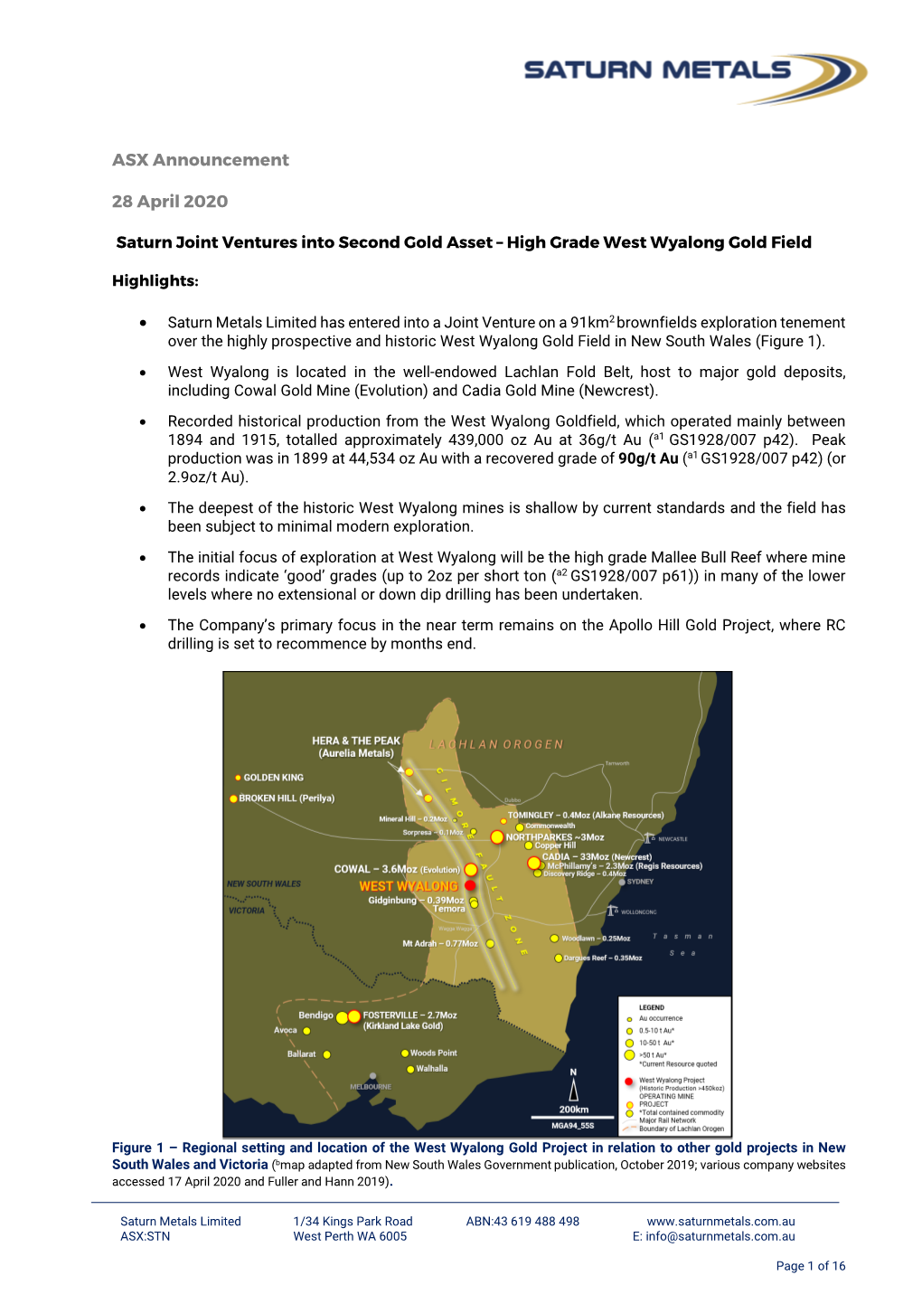 ASX Announcement 28 April 2020