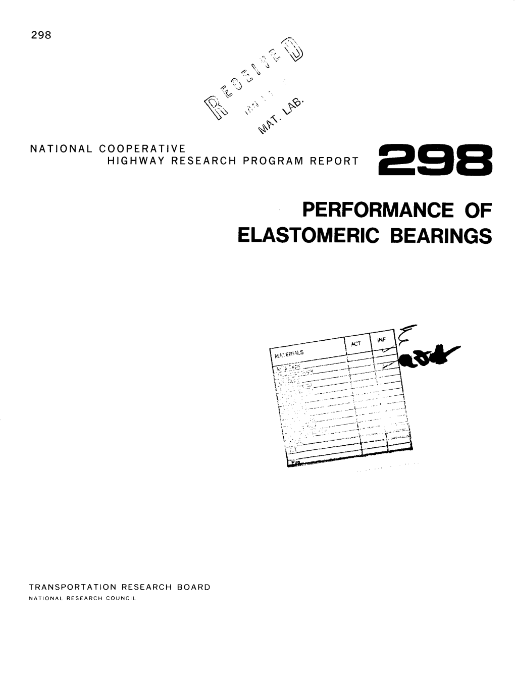 Performance of Elastomeric Bearings