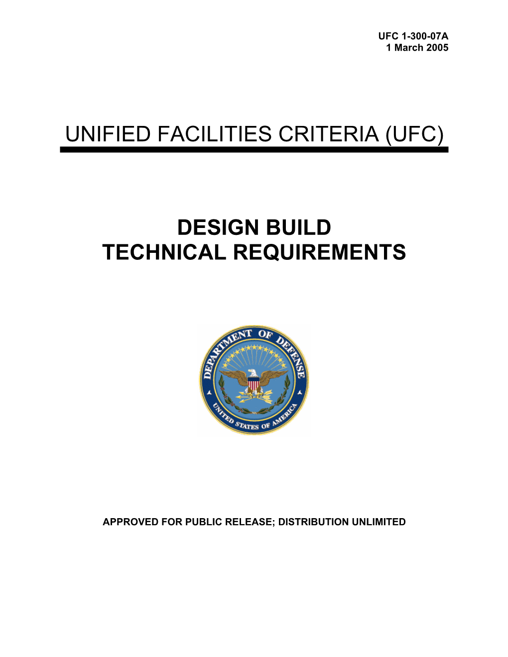 UFC 1-300-07A Design Build Technical Requirements