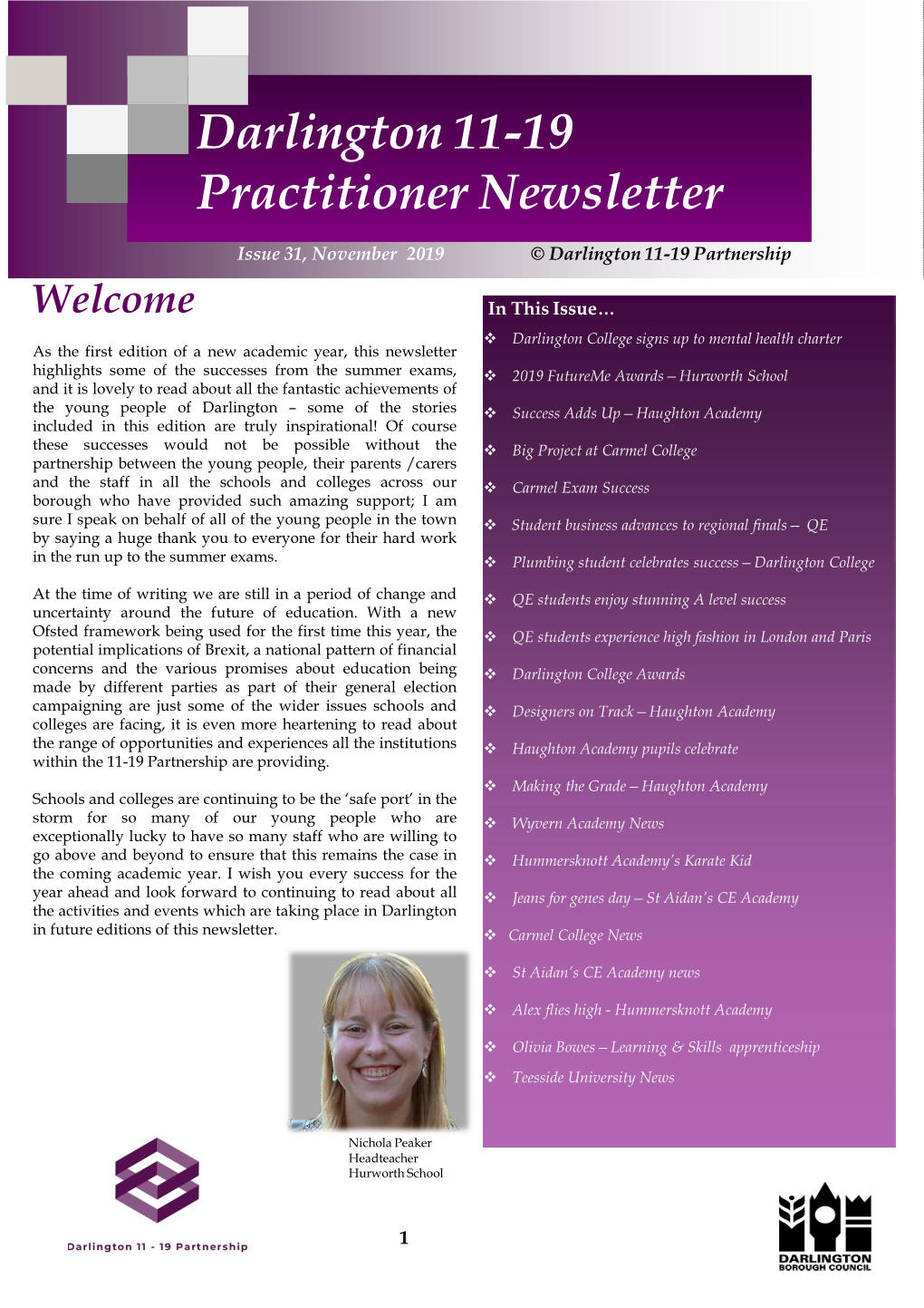 Darlington 11-19 Practitioner Newsletter