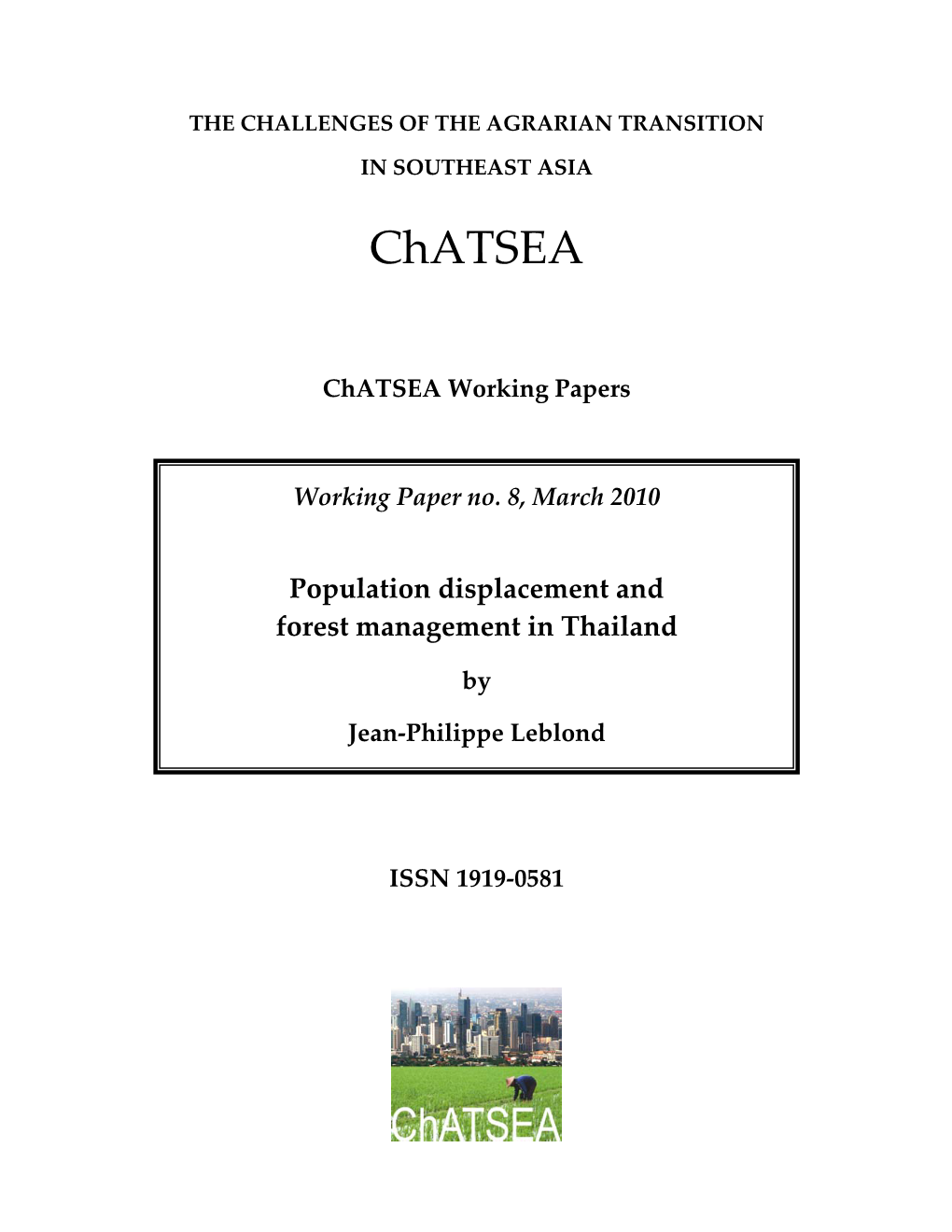 Population Displacement and Forest Management in Thailand