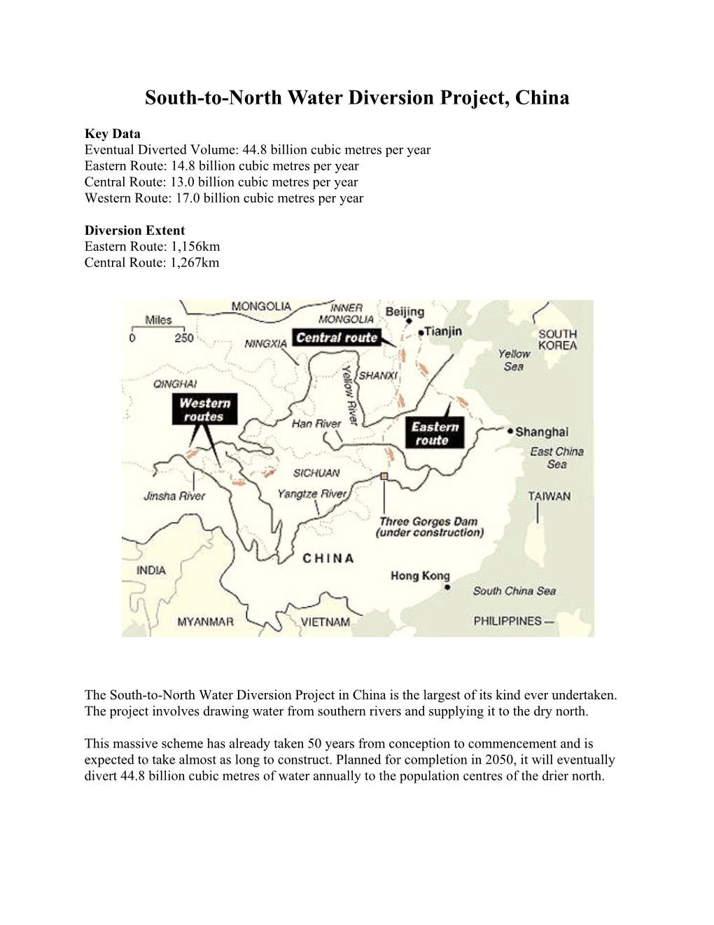 South-To-North Water Diversion Project, China