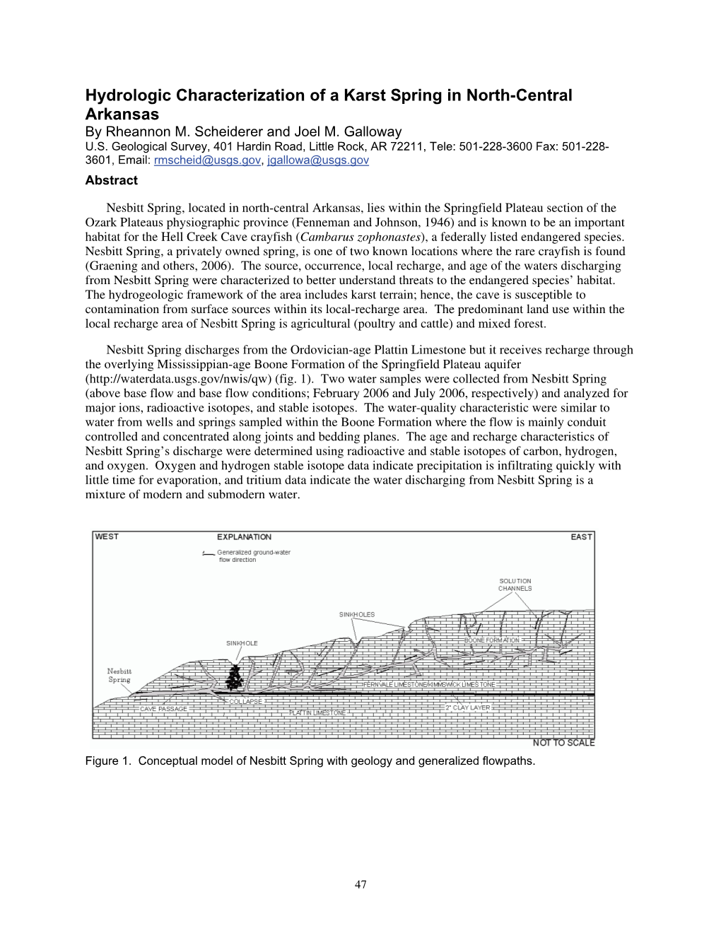 Hydrologic Characterization of a Karst Spring in North-Central Arkansas by Rheannon M