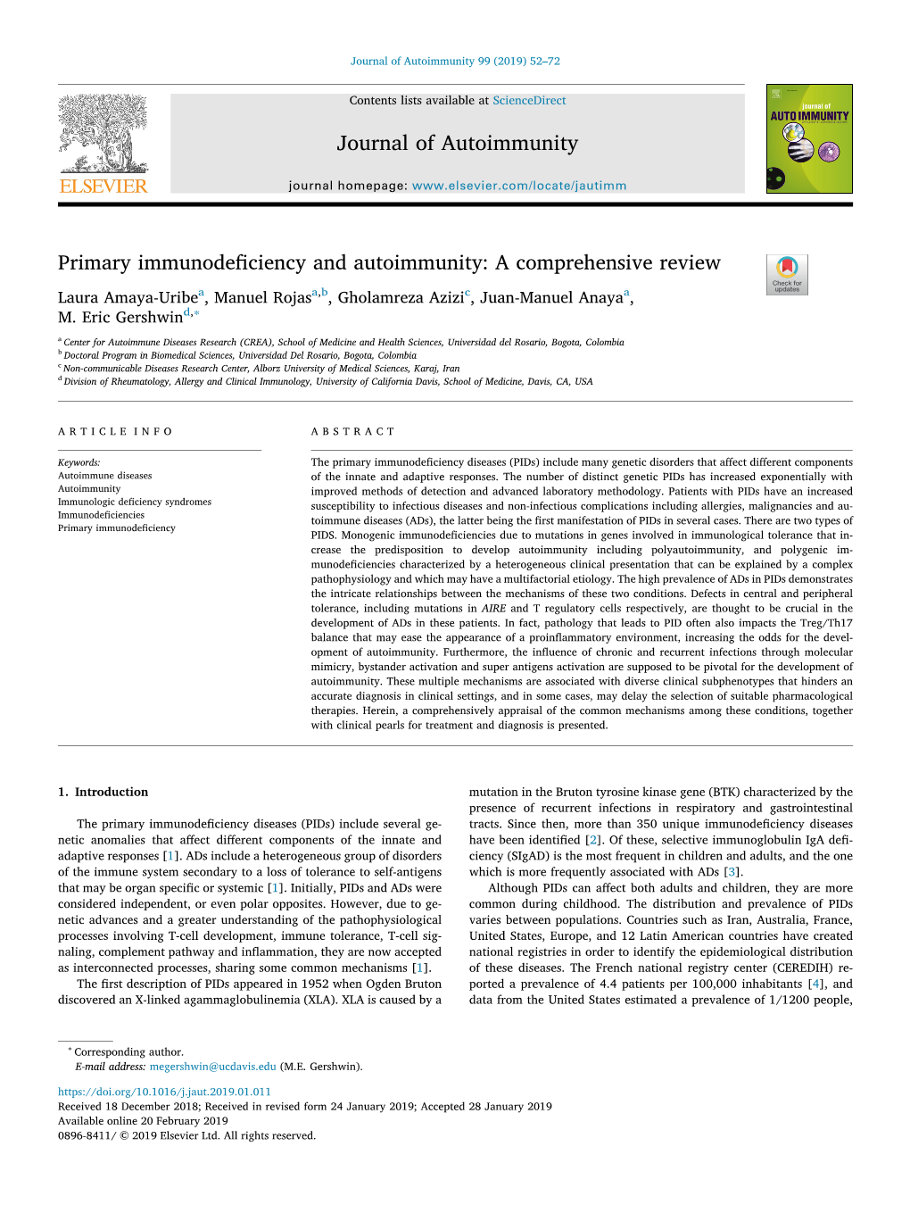 Journal of Autoimmunity 99 (2019) 52–72