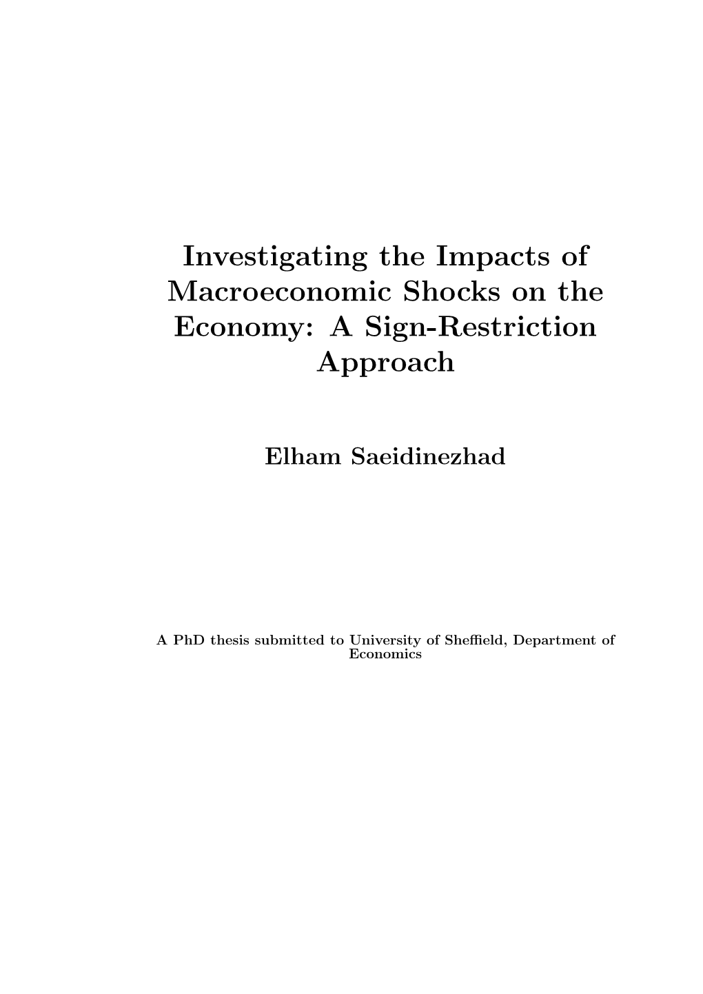 Investigating the Impacts of Macroeconomic Shocks on the Economy: a Sign-Restriction Approach