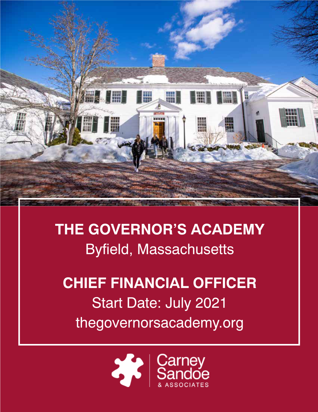 THE GOVERNOR's ACADEMY Byfield, Massachusetts CHIEF