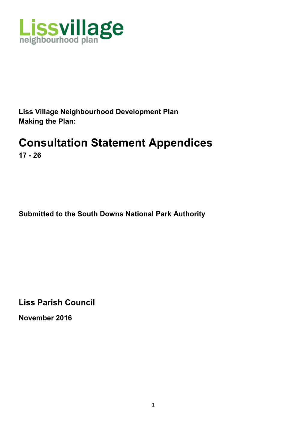 Consultation Statement Appendices 17 - 26