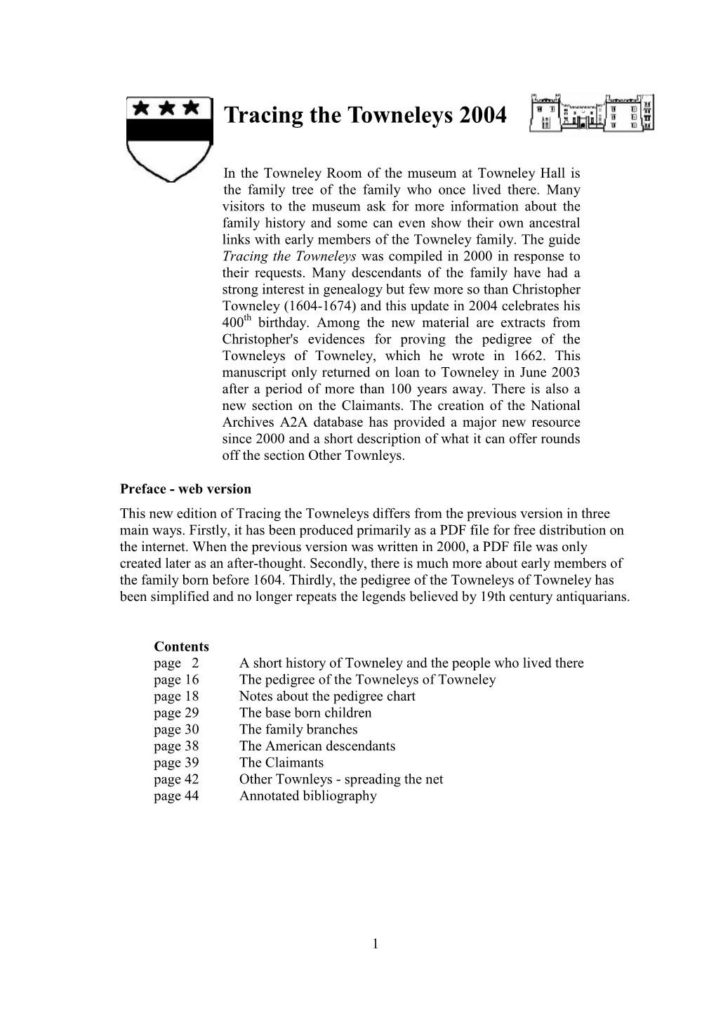 Tracing the Towneleys 2004