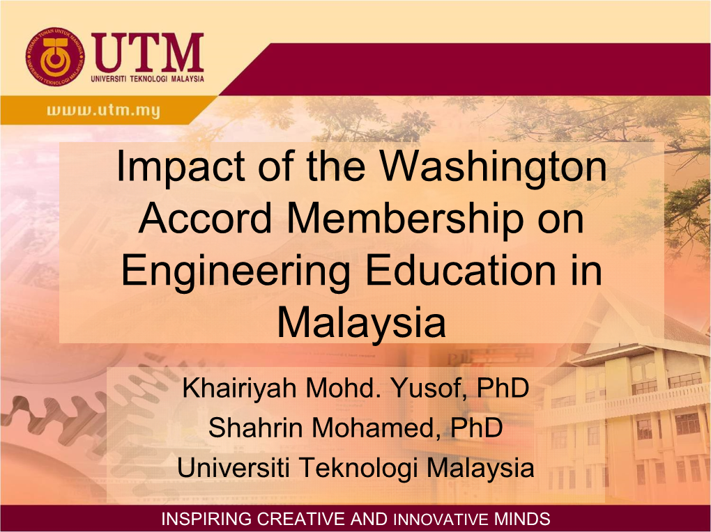Impact of the Washington Accord Membership on Engineering Education in Malaysia