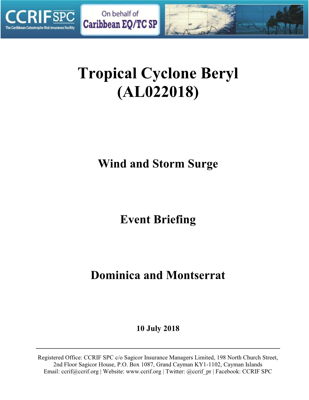 Tropical Cyclone Beryl (AL022018)
