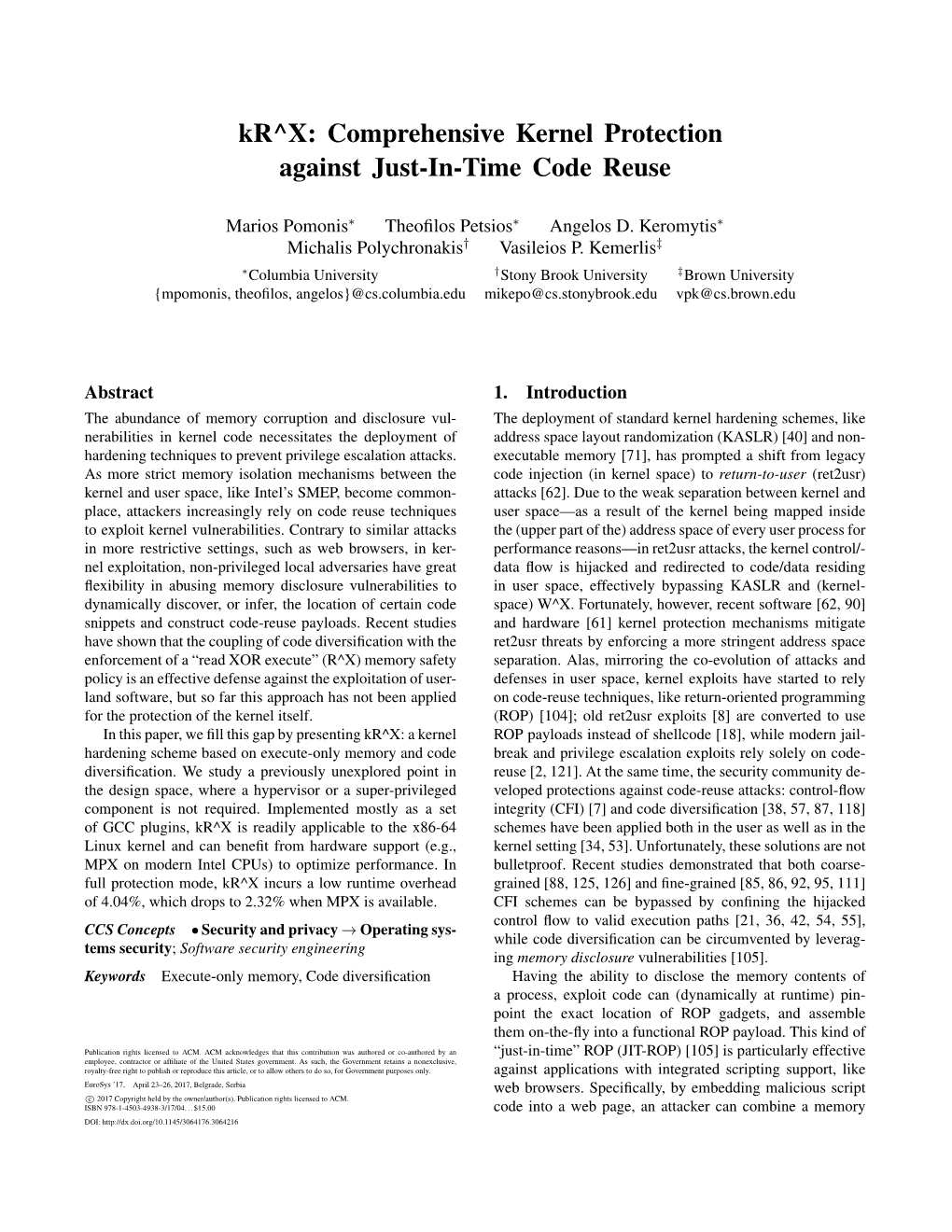 Comprehensive Kernel Protection Against Just-In-Time Code Reuse