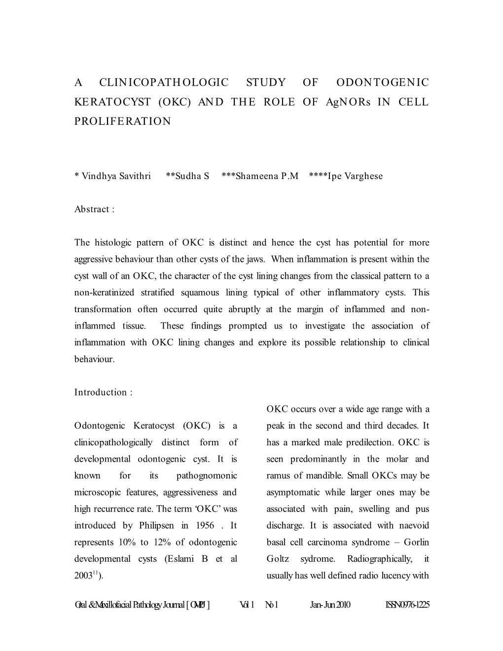 OKC) and the ROLE of Agnors in CELL PROLIFERATION