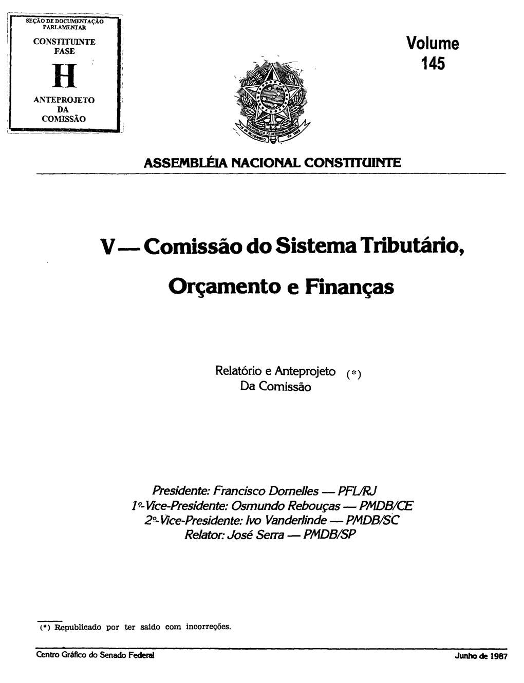 V- Comissão Do Sistema Tributário, Orçamento E Finanças