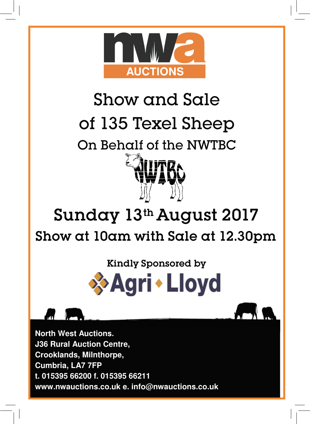 Show and Sale of 135 Texel Sheep on Behalf of NWTBC