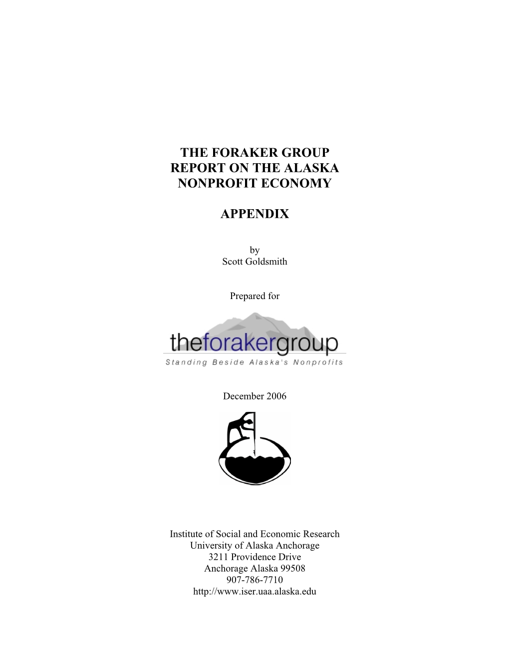 The Foraker Group Report on the Alaska Nonprofit Economy