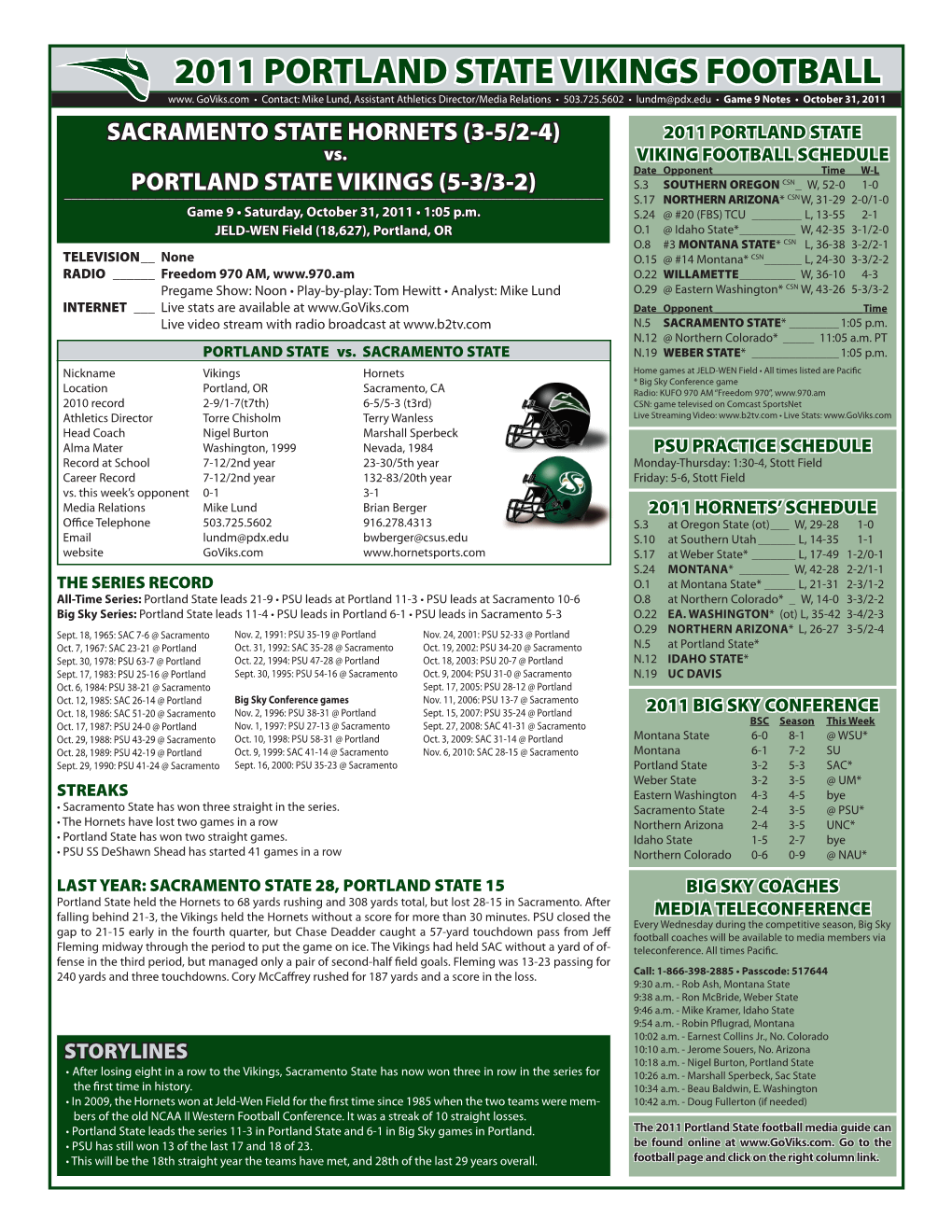 2011 PORTLAND STATE VIKINGS FOOTBALL Www