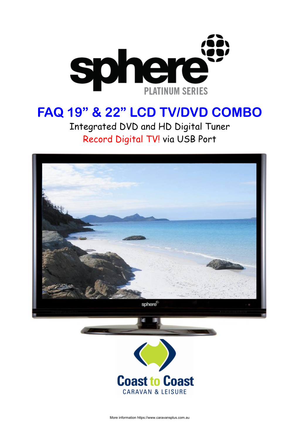 Faq 19” & 22” Lcd Tv/Dvd Combo