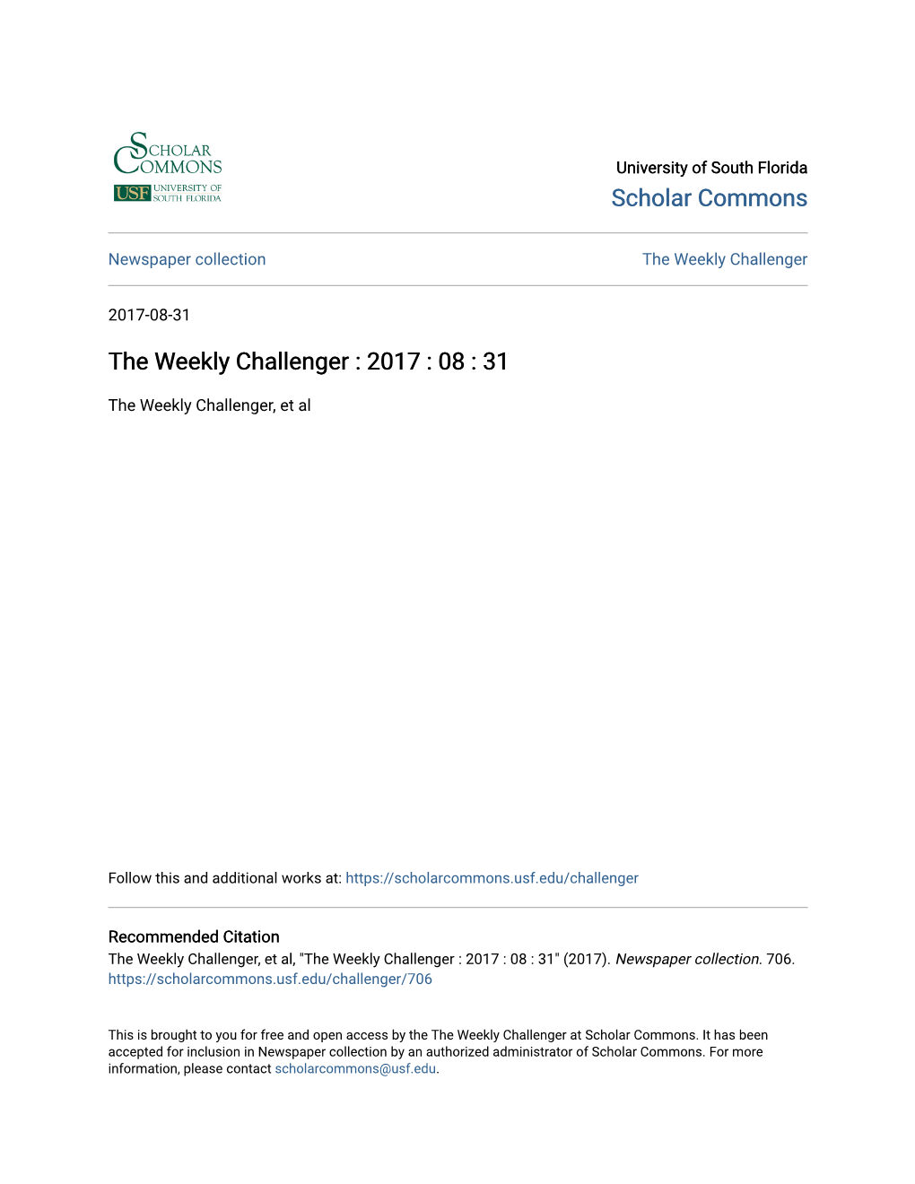 The Weekly Challenger : 2017 : 08 : 31