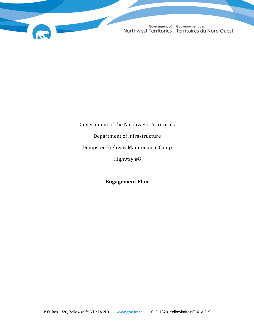 Government of the Northwest Territories Department Of