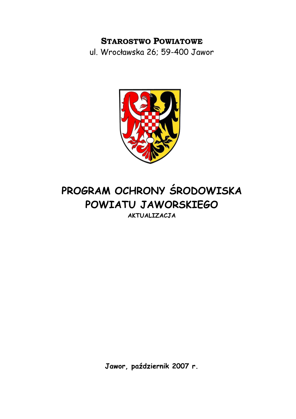 Program Ochrony Środowiska Powiatu Jaworskiego Aktualizacja