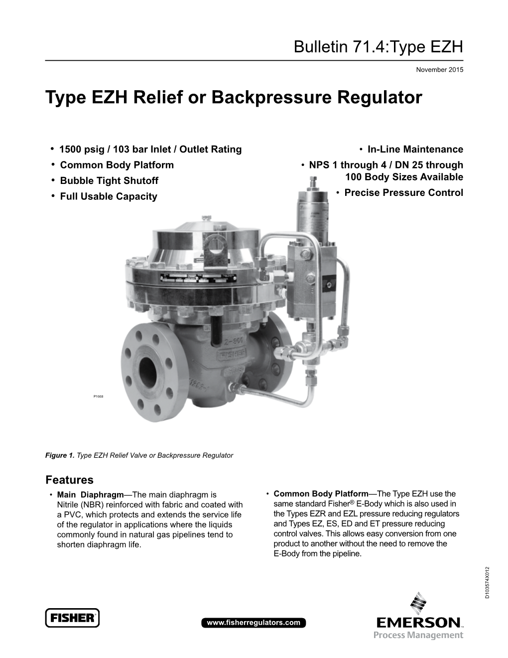 Type EZH Relief Or Backpressure Regulator