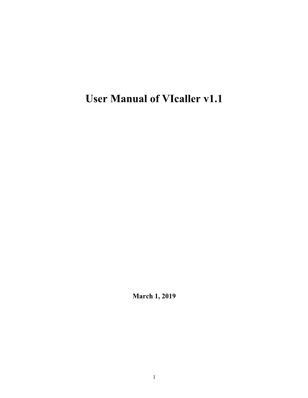 User Manual of Vicaller V1.1