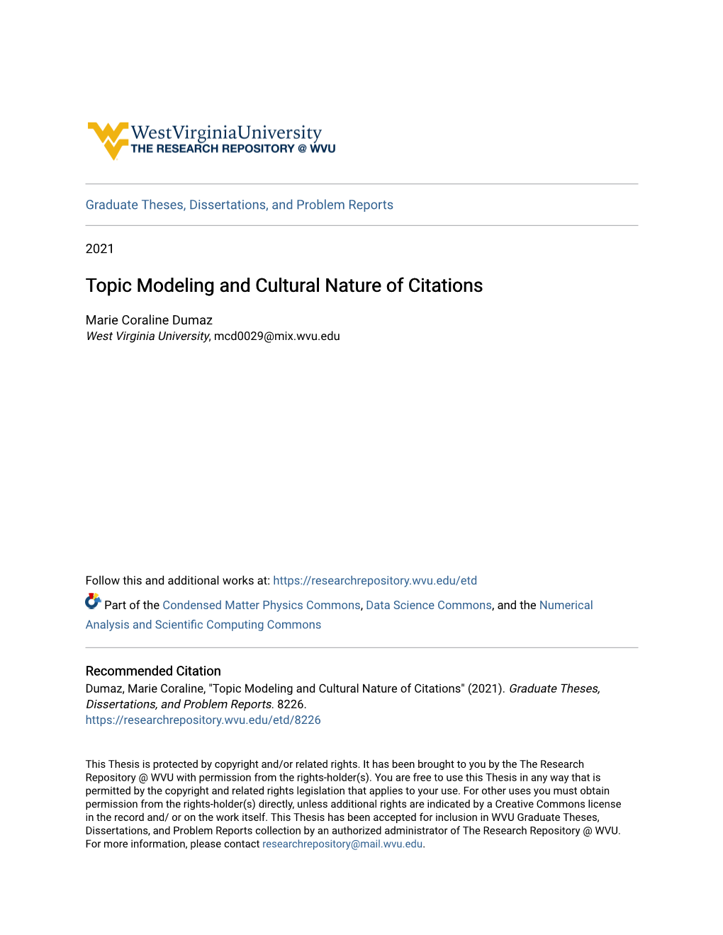 Topic Modeling and Cultural Nature of Citations