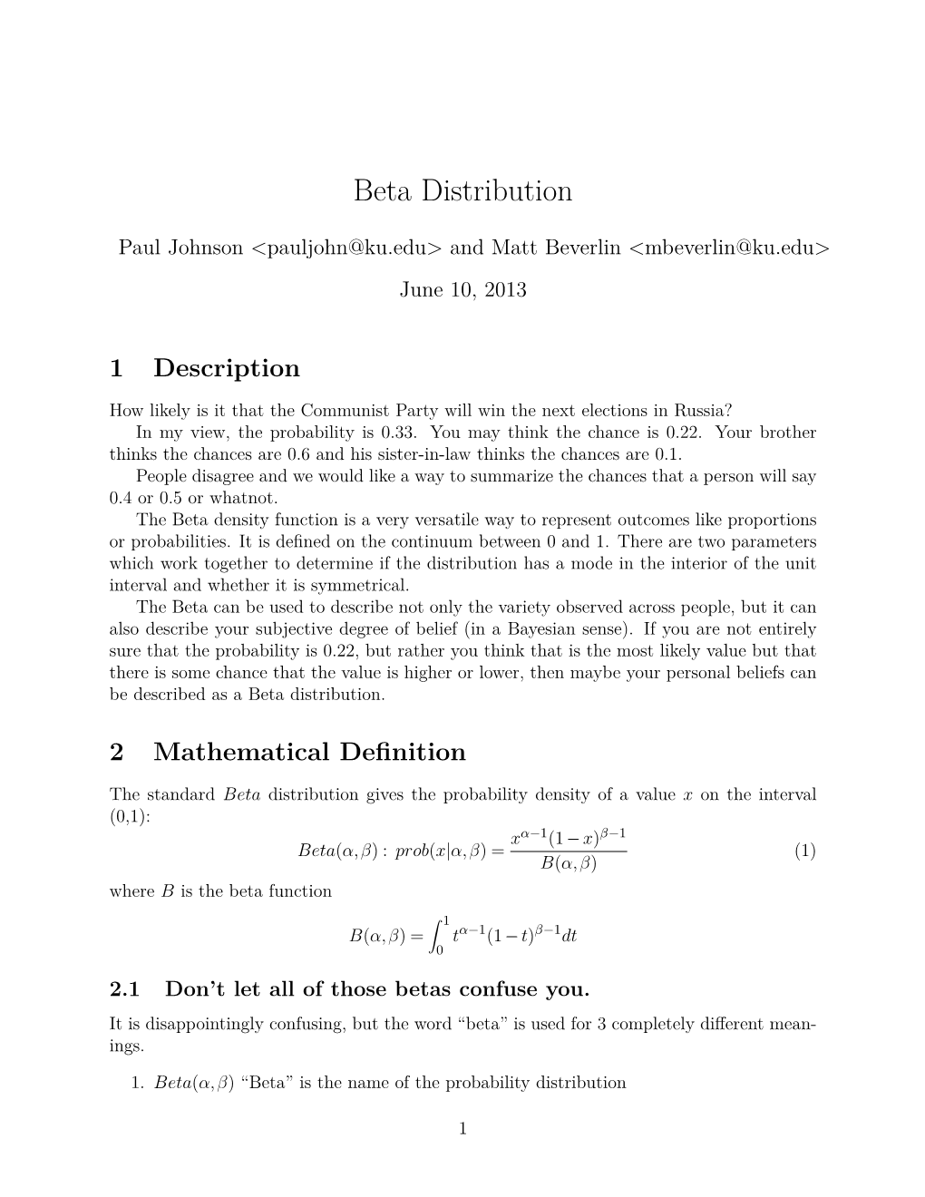 Beta Distribution