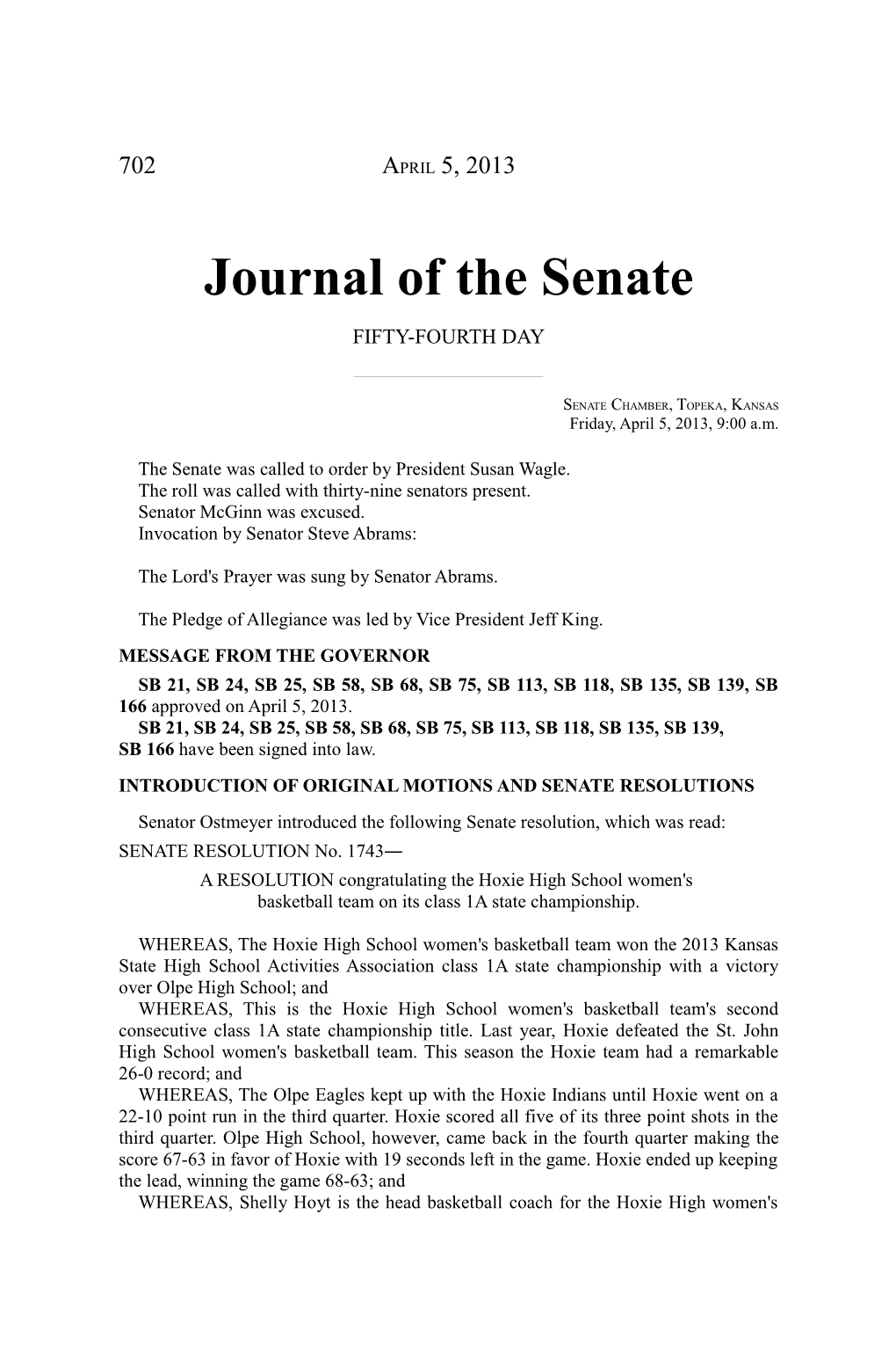 Journal of the Senate