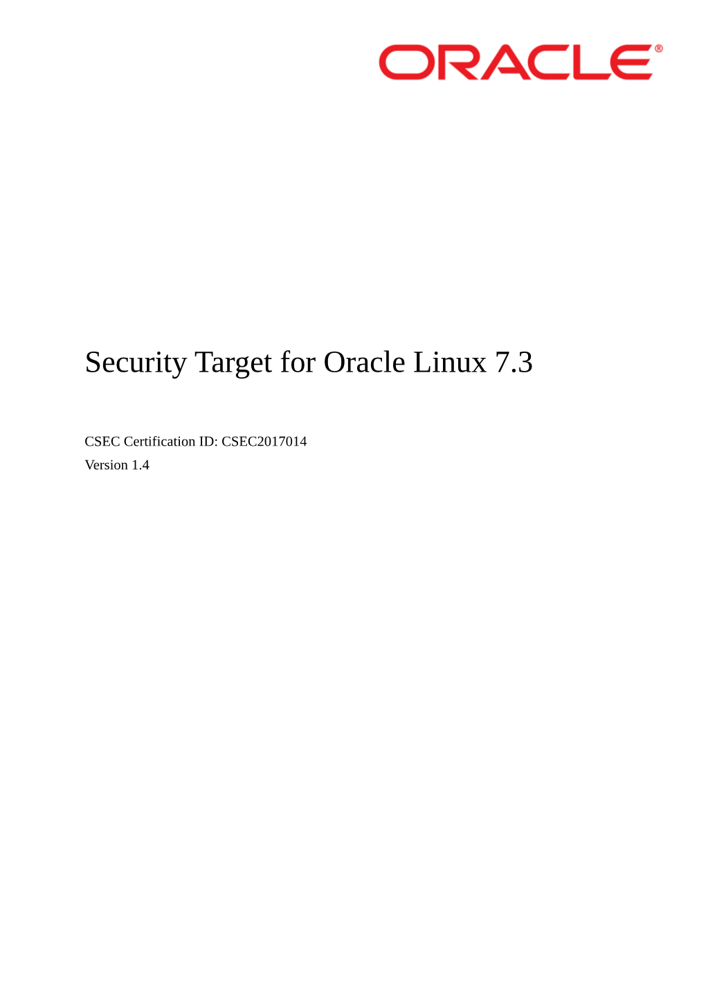 Security Target for Oracle Linux 7.3