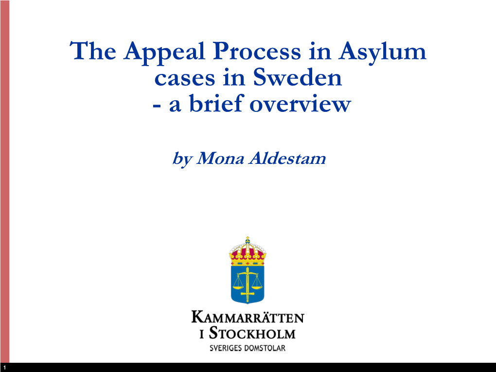 The Appeal Process in Asylum Cases in Sweden - a Brief Overview