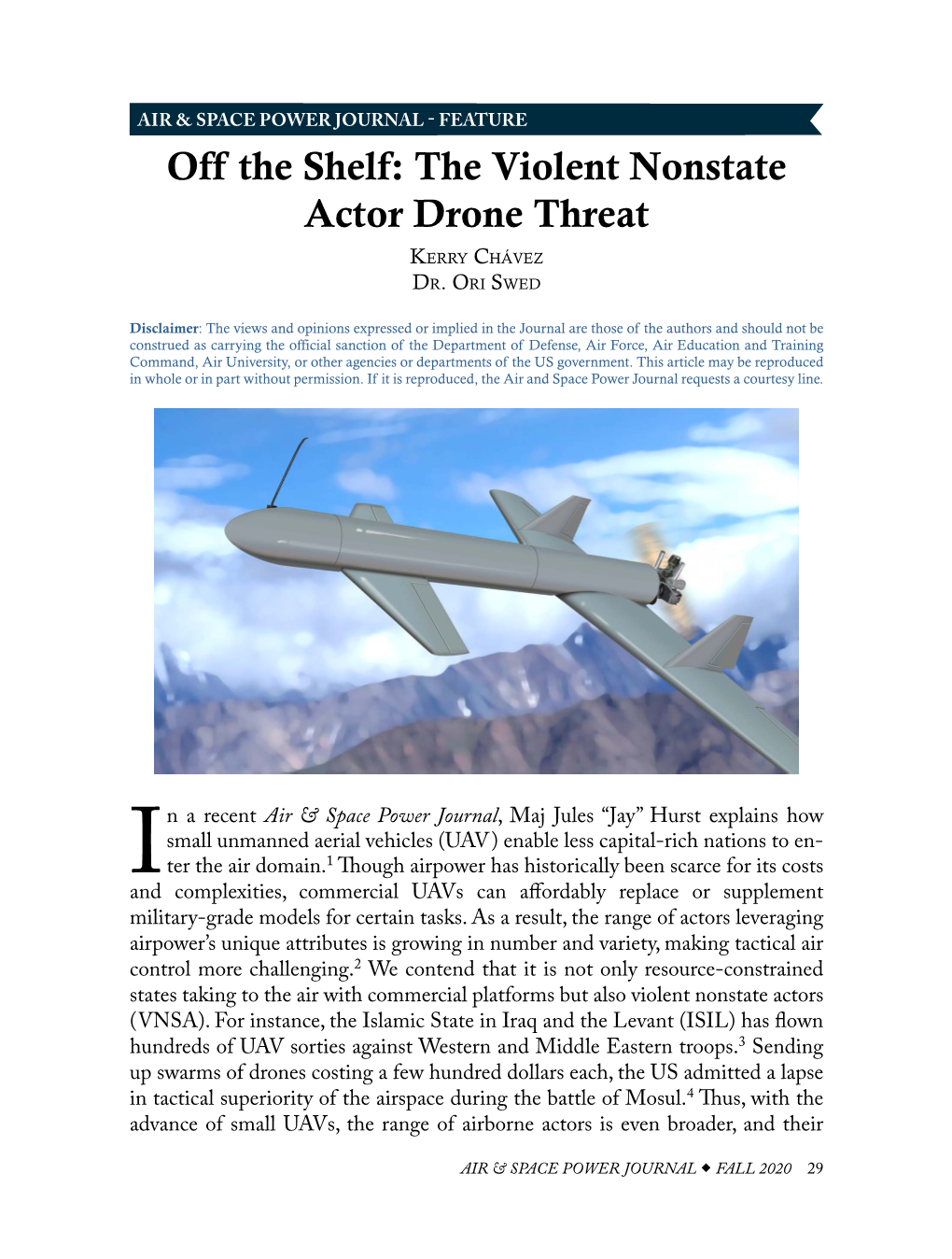 The Violent Nonstate Actor Drone Threat Kerry Chávez Dr