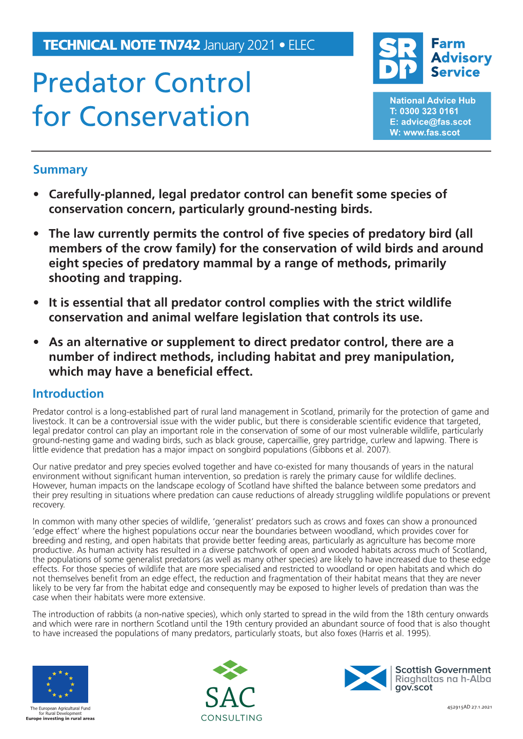 (TN742): Predator Control for Conservation