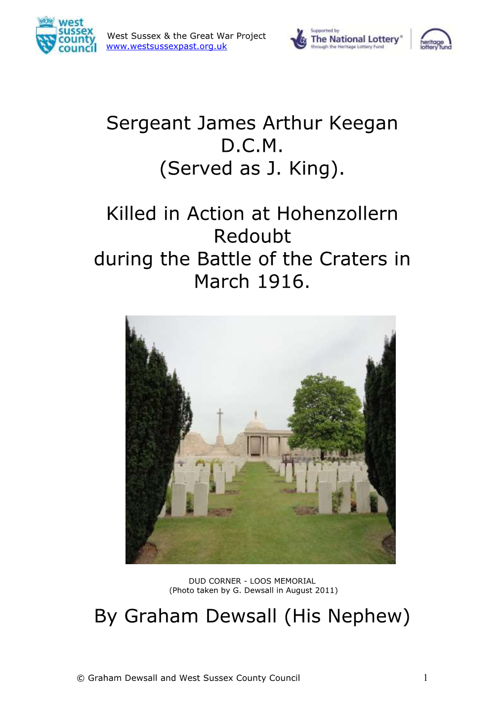 Sergeant James Keegan DCM