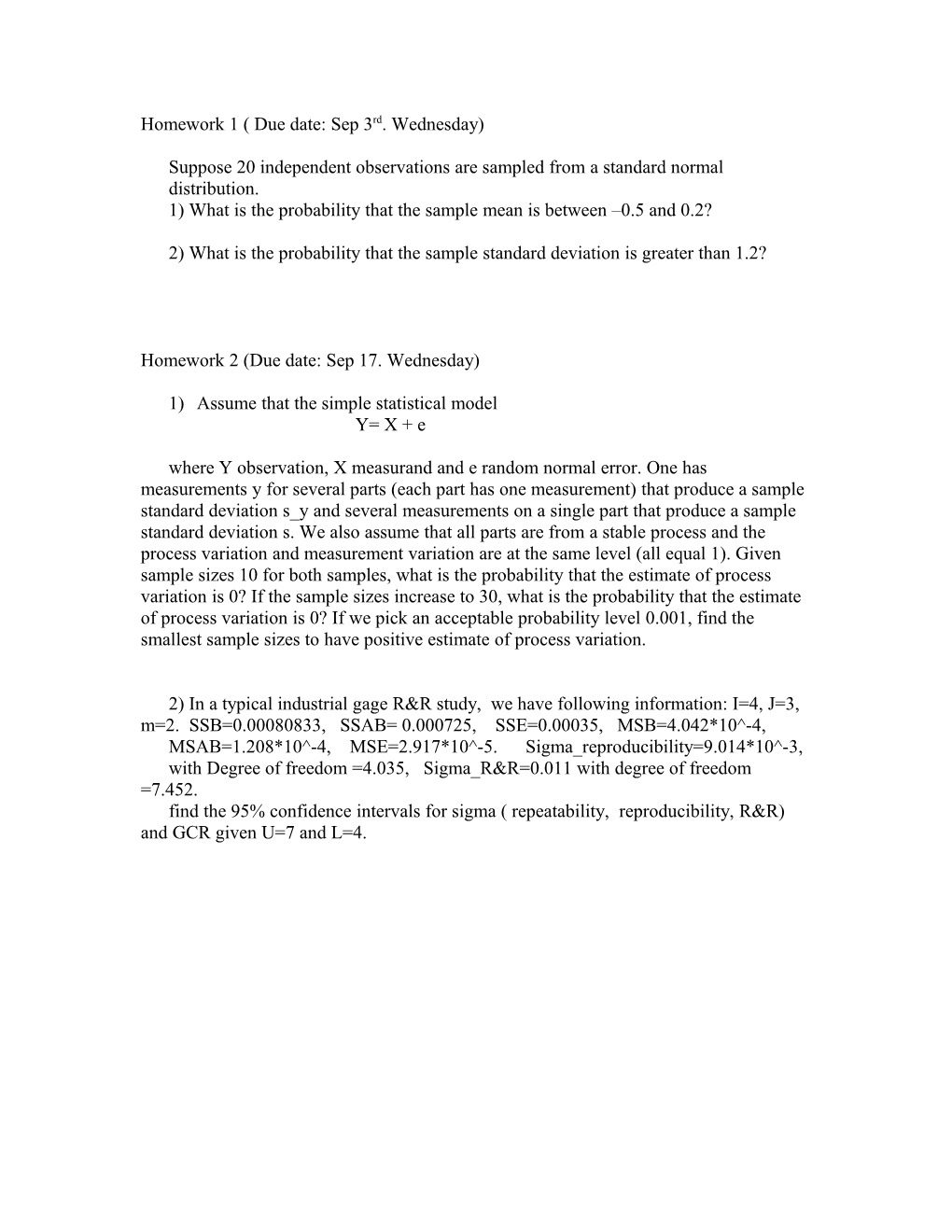 Suppose 20 Independent Observations Are Sampled from a Standard Normal Distribution